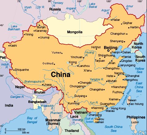 Map of China hd