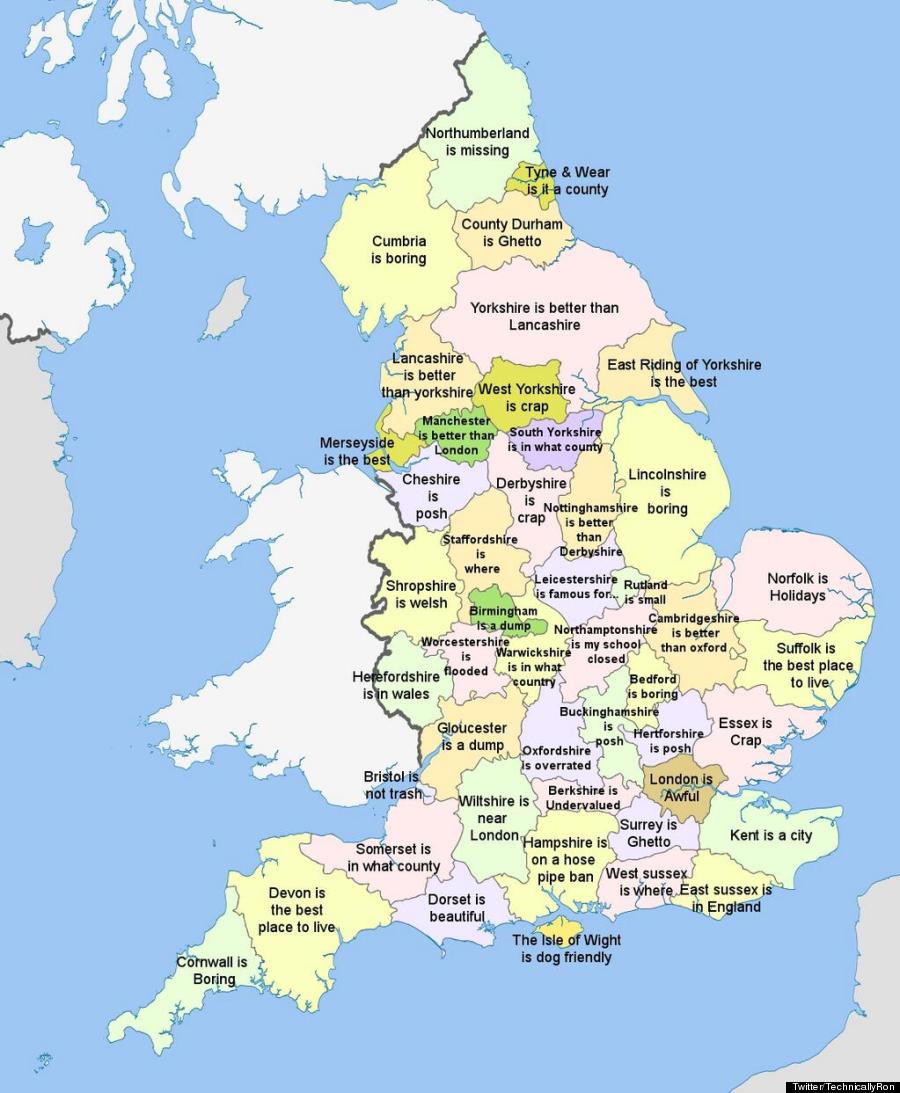 Map of England Countries