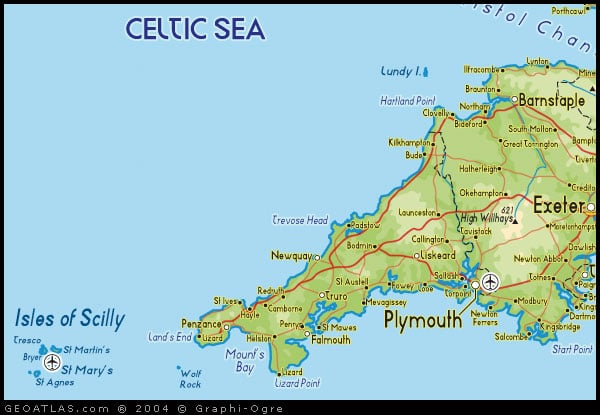 Map of England South West