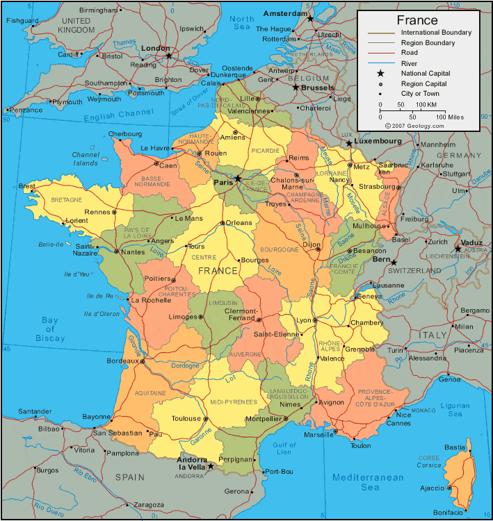 Map of France hd