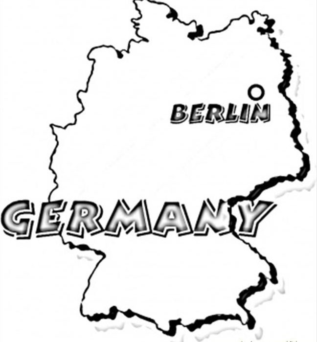 Map of Germany Coloring Page