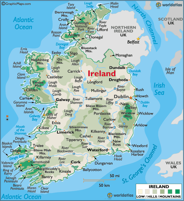 Map of Ireland Printable