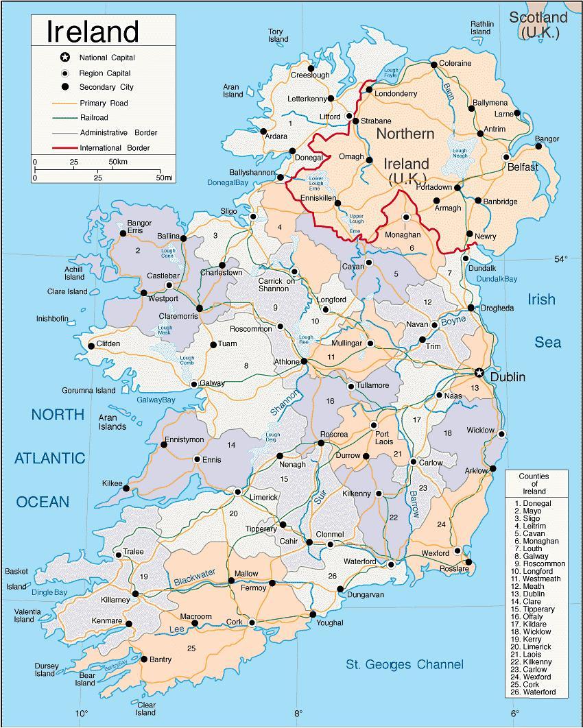 Map of Ireland Town