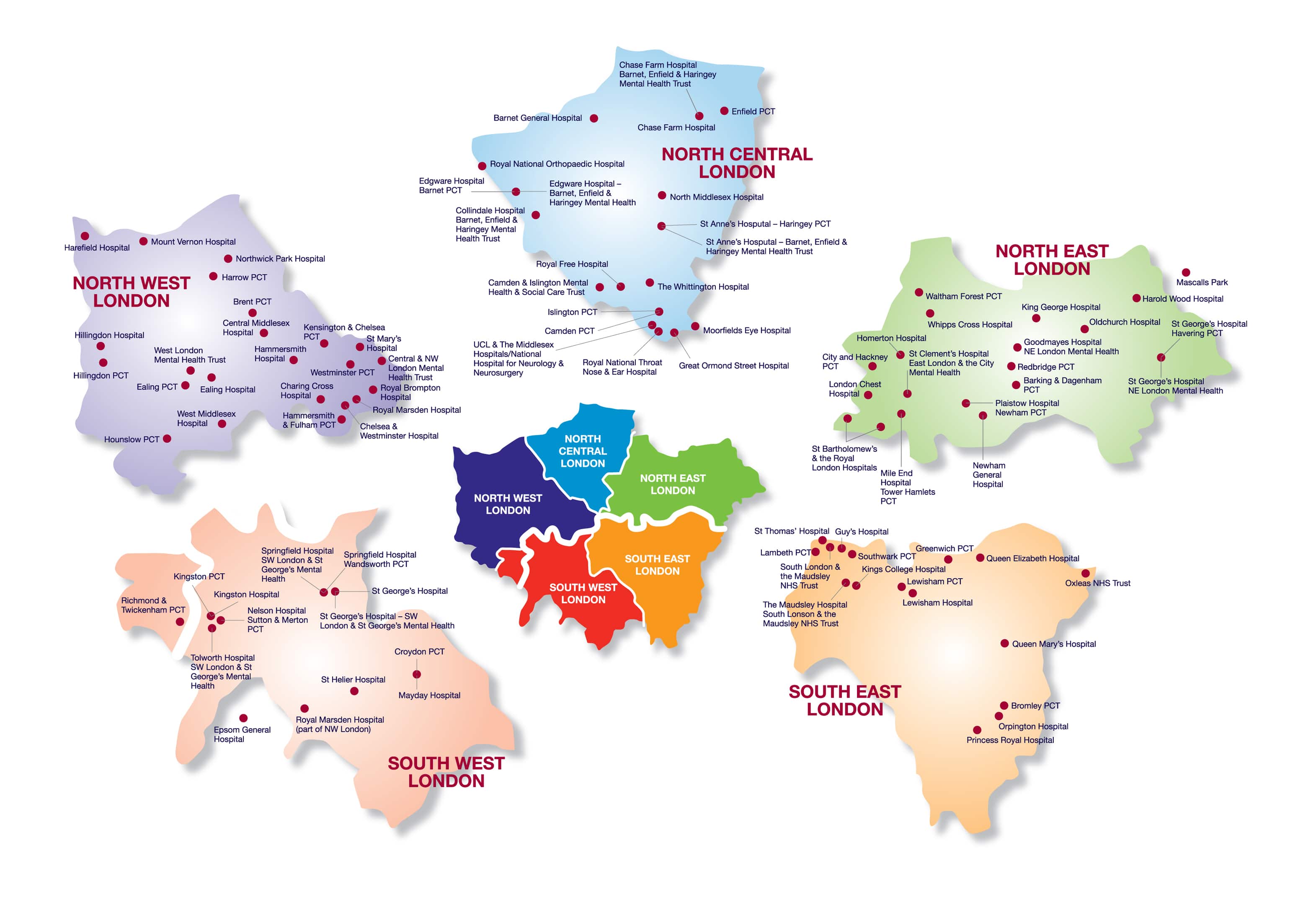 Map of London Hospitals