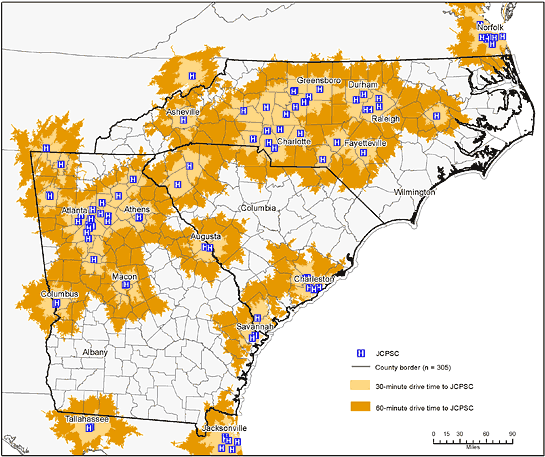 Map of North Carolina Hospitals