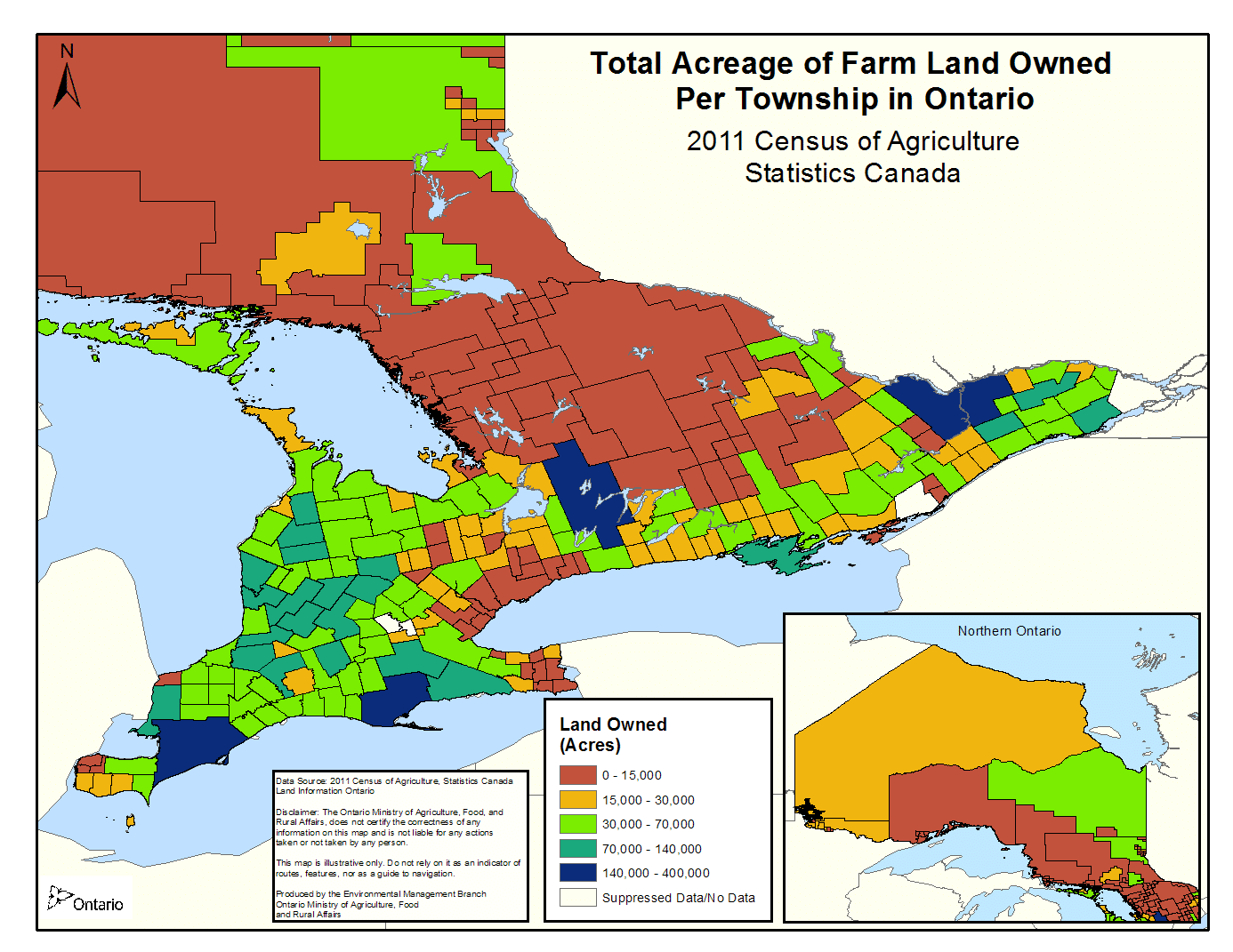 Map of Ontario Farmland