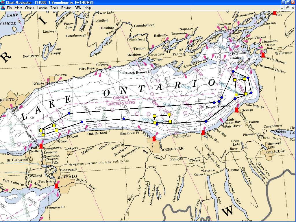 Map of Ontario Lake