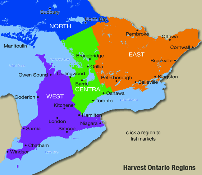 Map of Ontario Regions