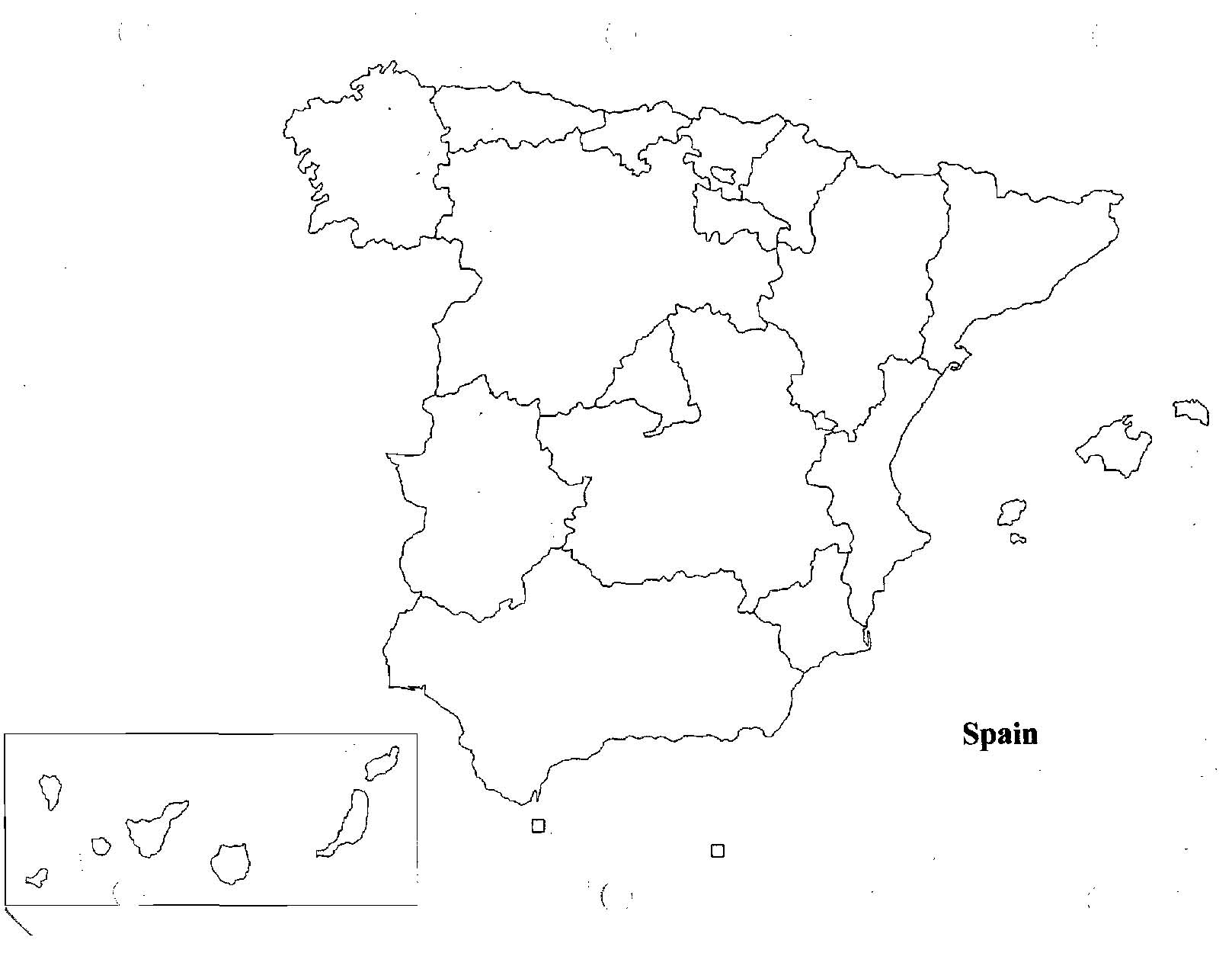 Map of Spain Blank