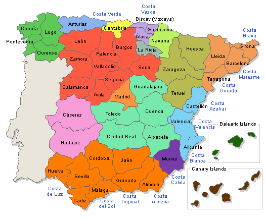 Map of Spain Cities