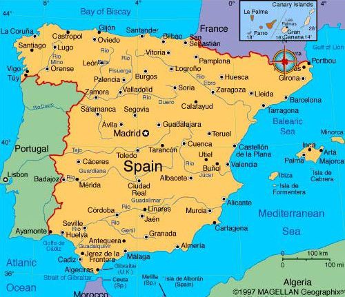 Map of Spain Countries