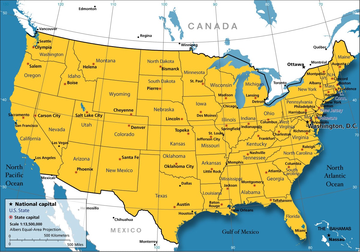 Map of USA States