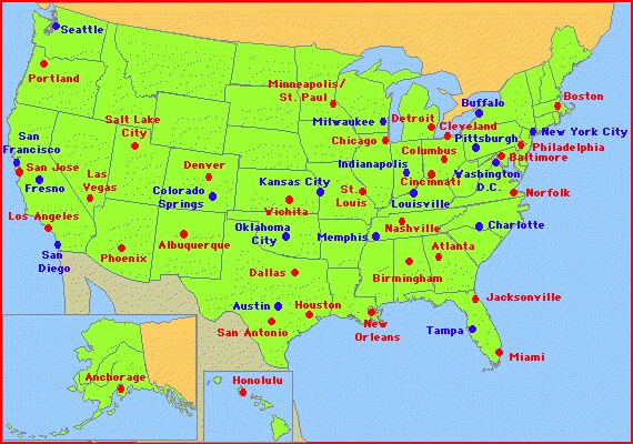 Map of United States Cities