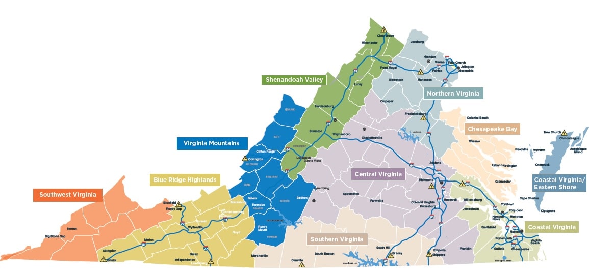 Map of Virginia Mountains