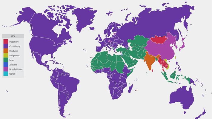 Map of World Religions