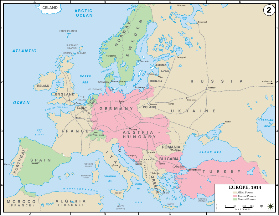 Map of World War 1