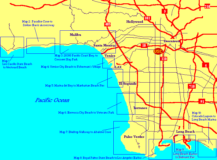 Map of la Beaches