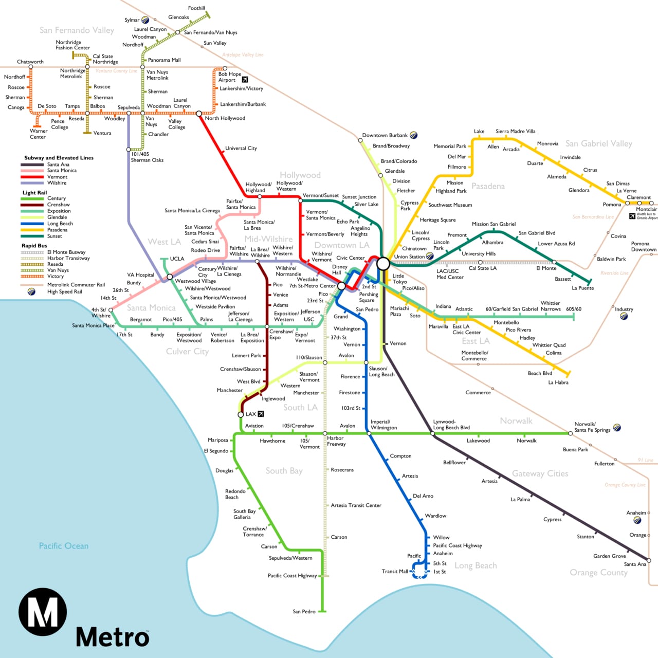 Map of la Metro