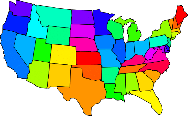 Map of the United States Clip Art