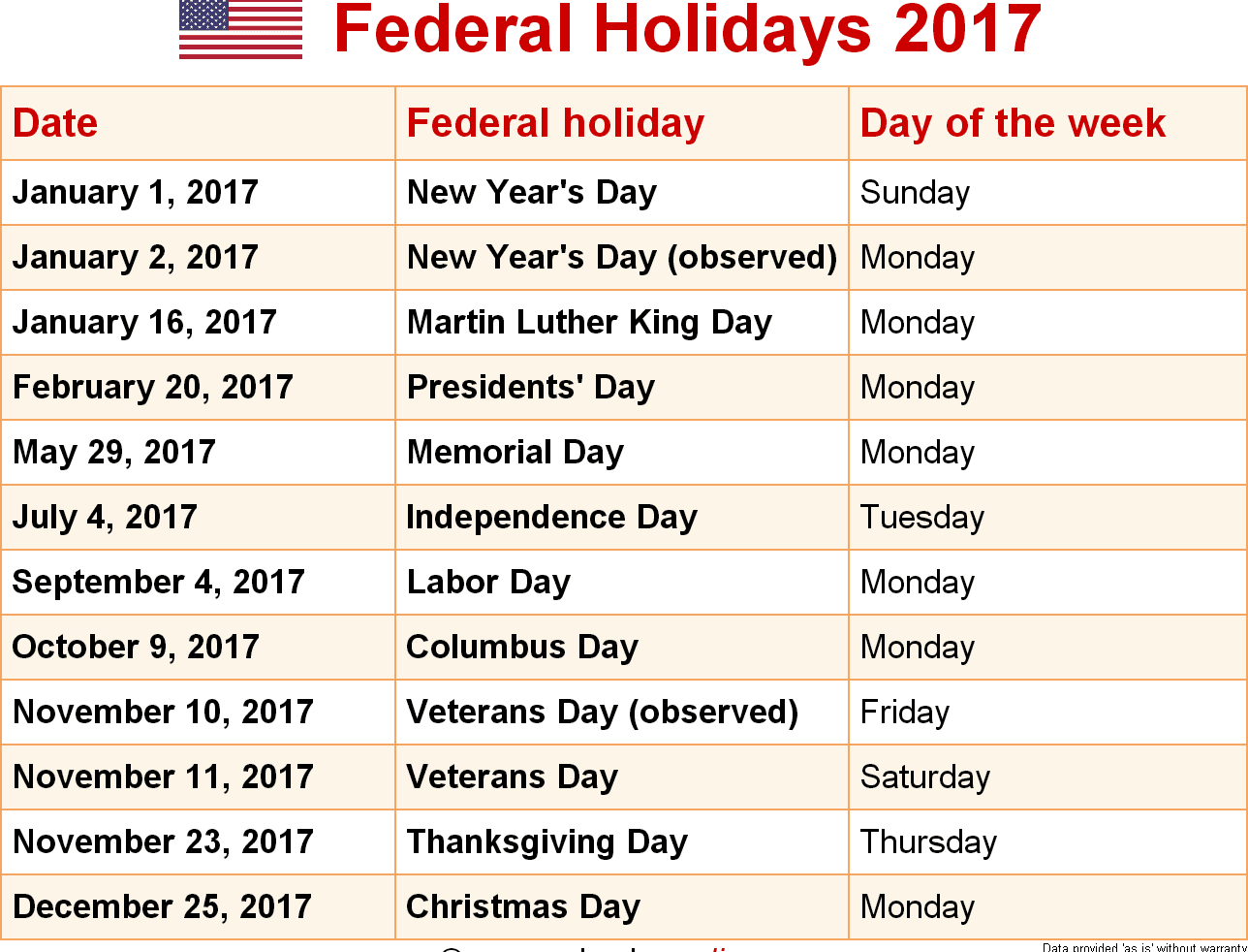 Memorial Day Weekend 2017 Calendar