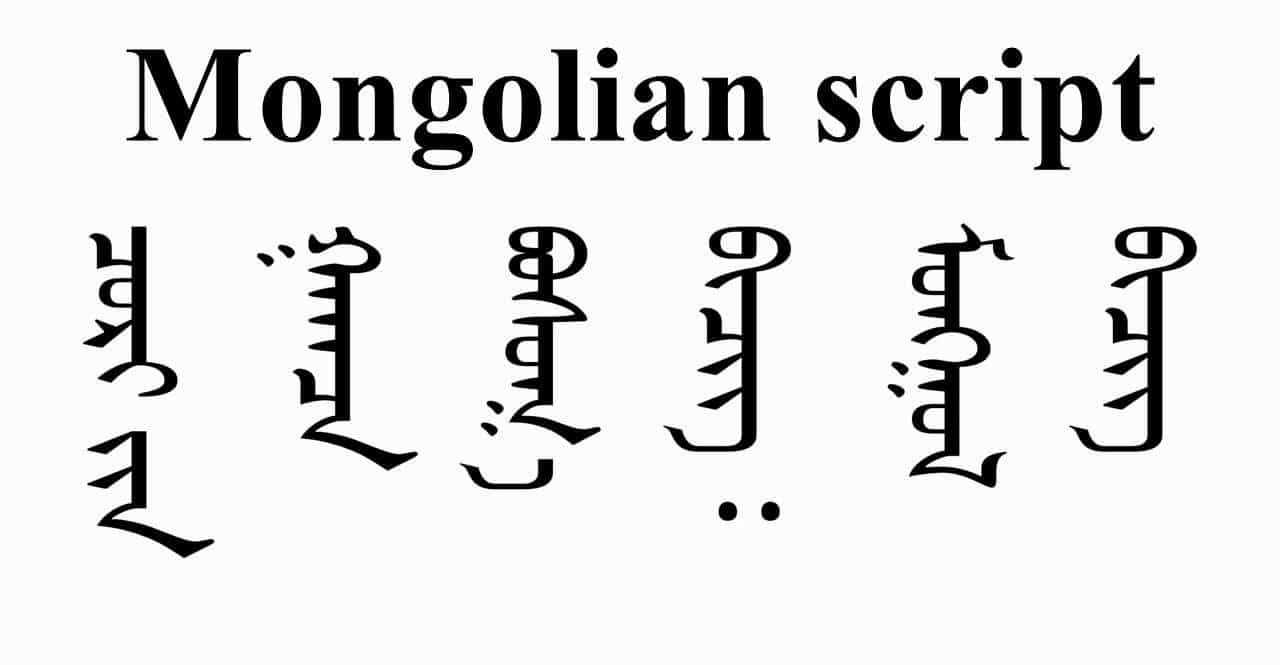 Mongolian Script Alphabet