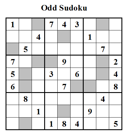 Odd Sudoku Fun