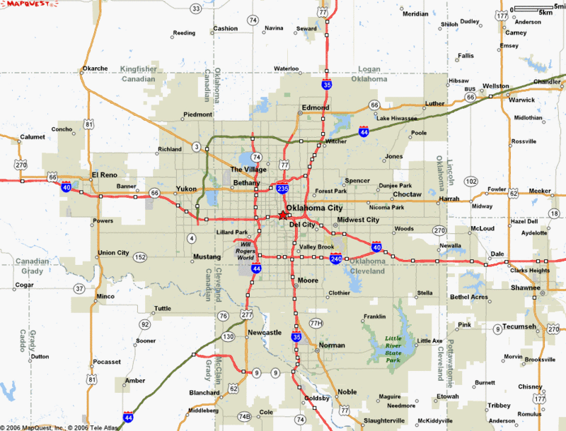 Oklahoma City Street Map