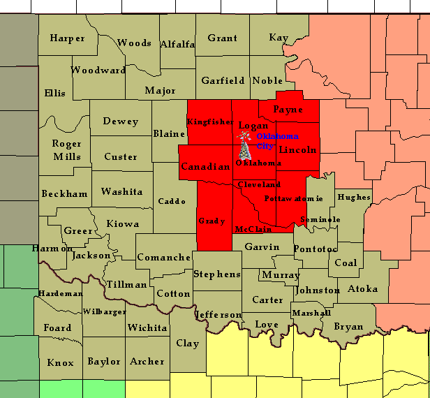 Oklahoma Zip Code Map Printable   Oklahoma City Zip Code Map 