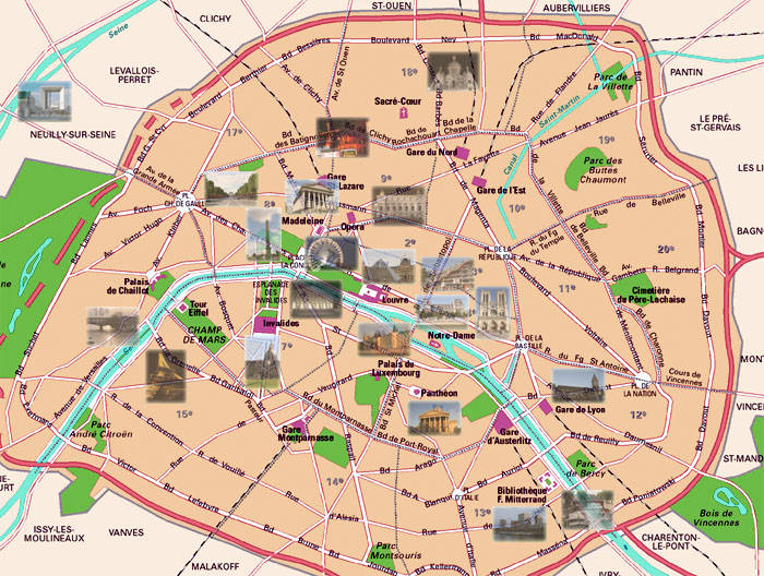Paris City Map Tourist