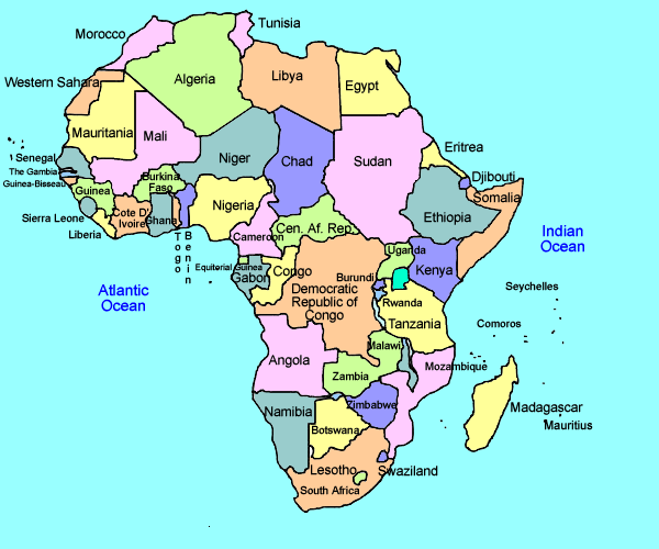 Printable Map Africa