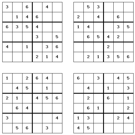 Printable Sudoku Puzzle 4 Per Page