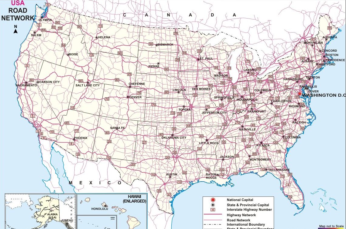 Road Map USA States
