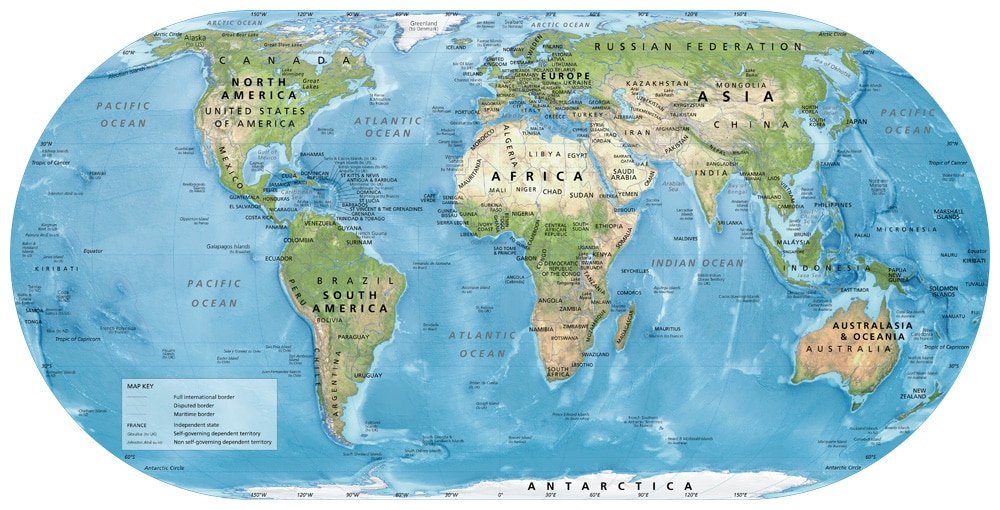 World Satellite Map 