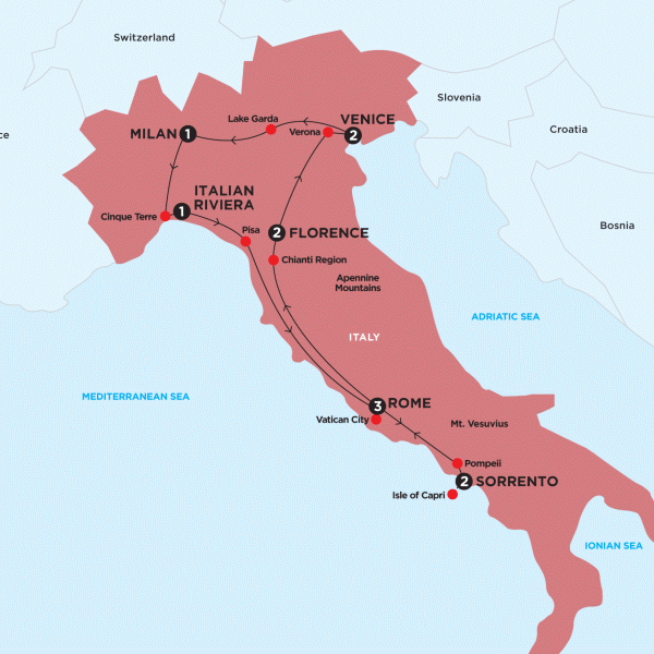 Simple Italy Cities Map