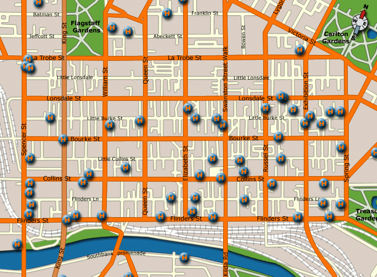 Simple Melbourne City Map