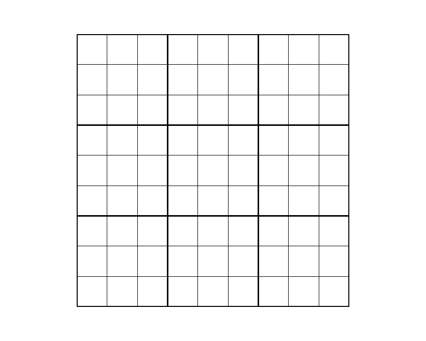 Sudoku Blank Grid