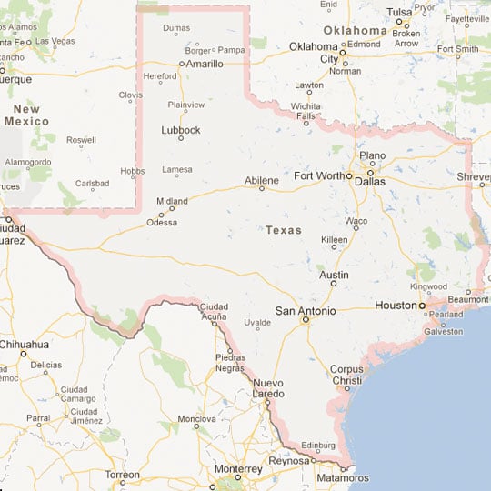 Texas City Map Image