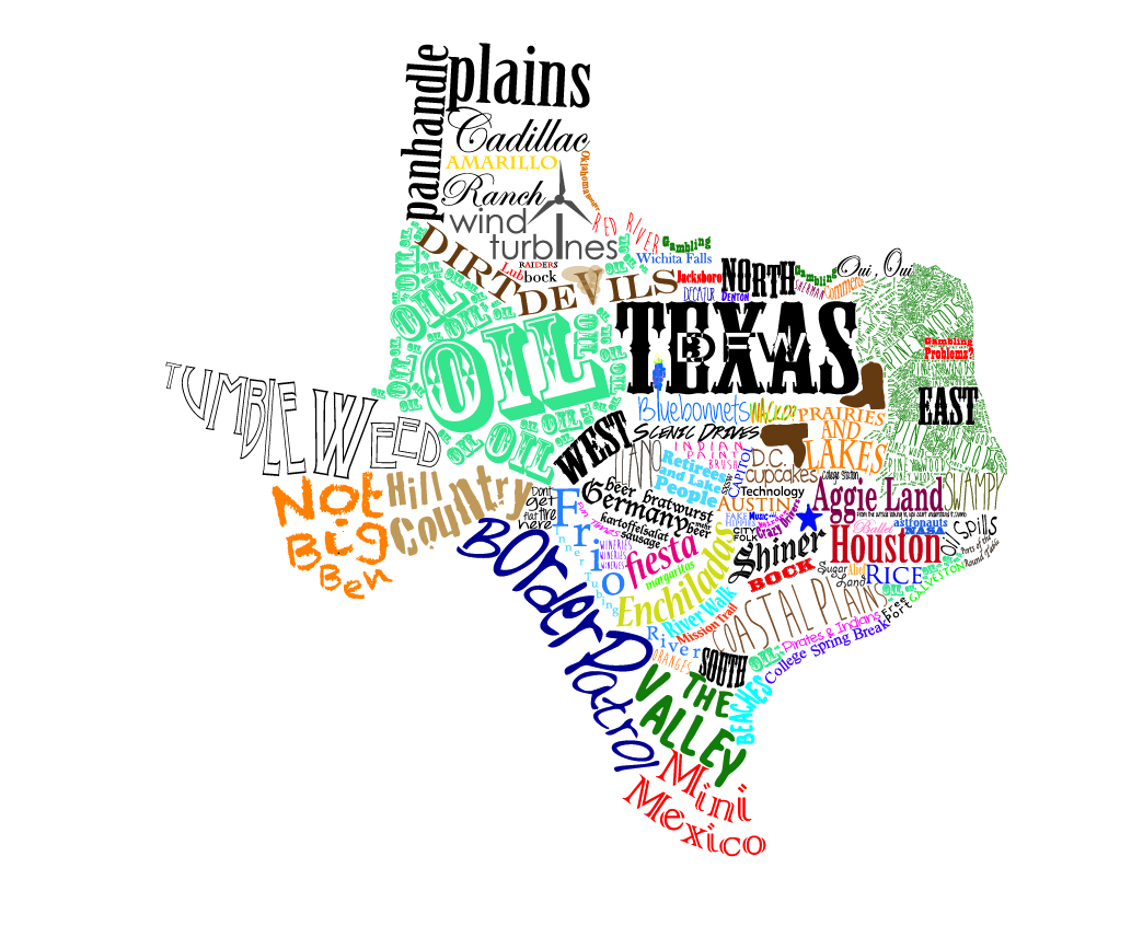 Texas Map Art