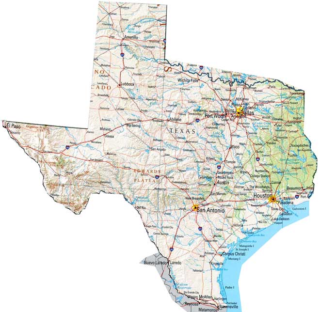 Texas Map States | Oppidan Library