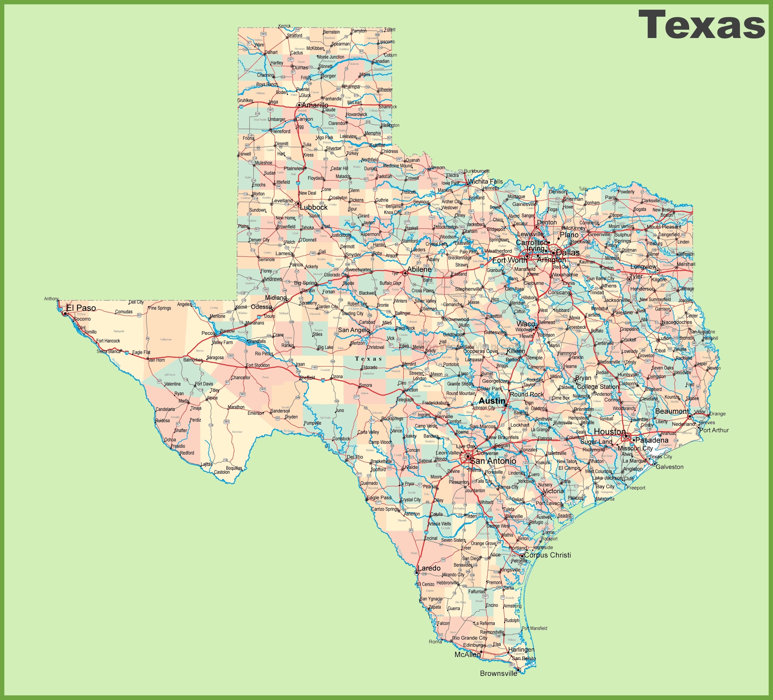 Texas Map Towns