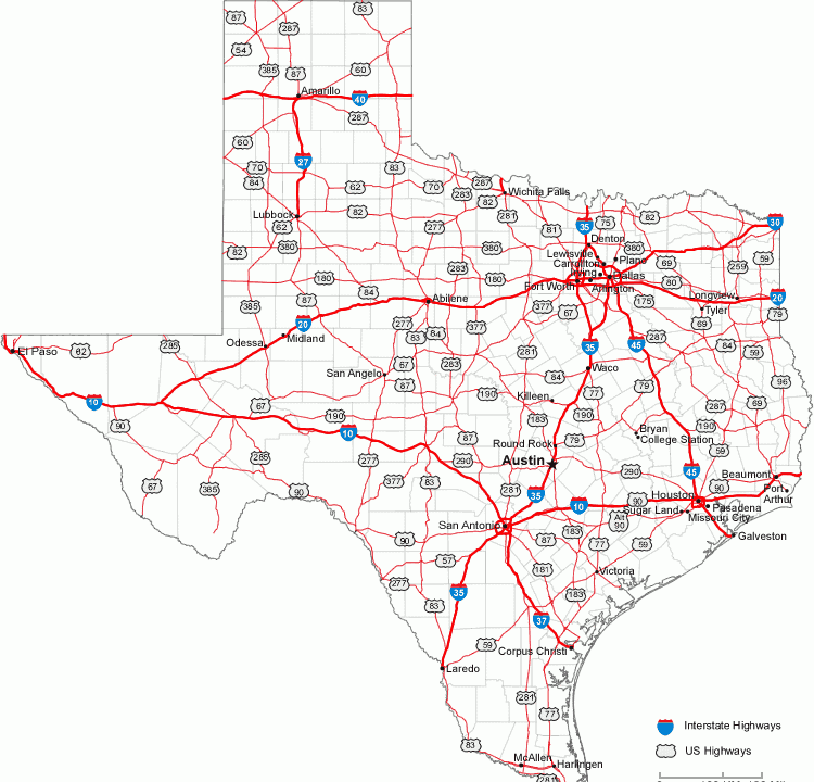 Texas State City Map