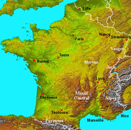 Topographic Map France