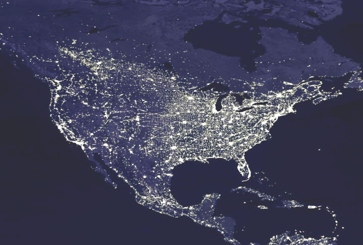 World Map Satellite Night