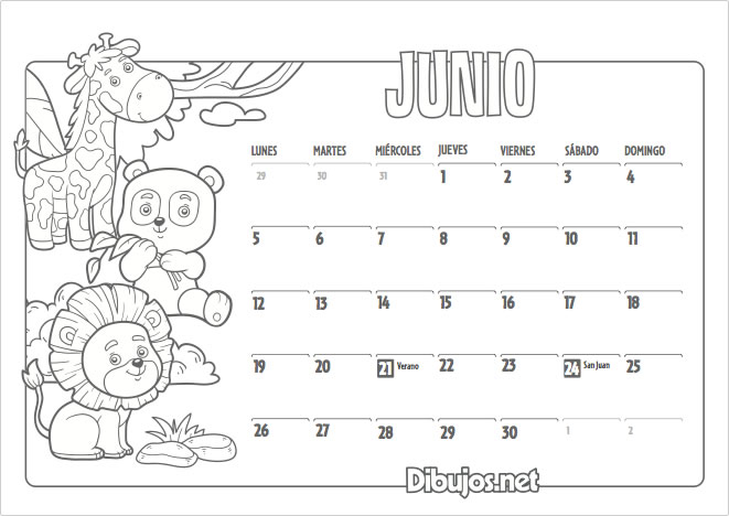 Download June 2017 Calendar In Spanish