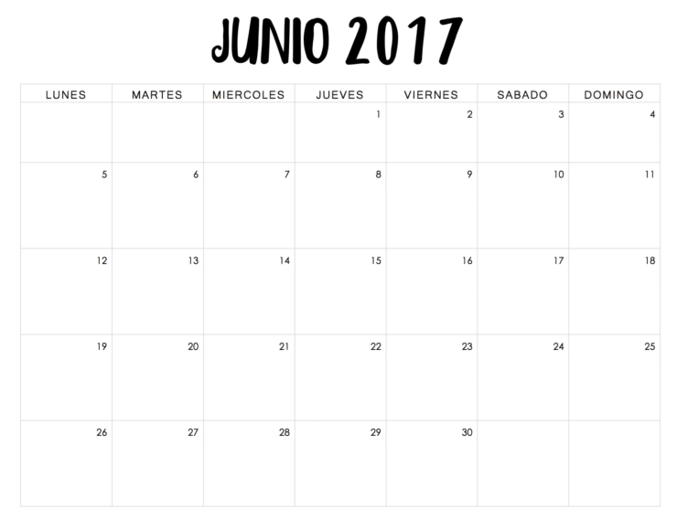 Download June 2017 Spanish Calendar