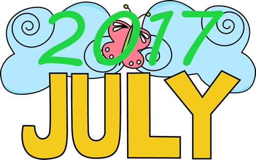 July Month 2017 Clip art Images