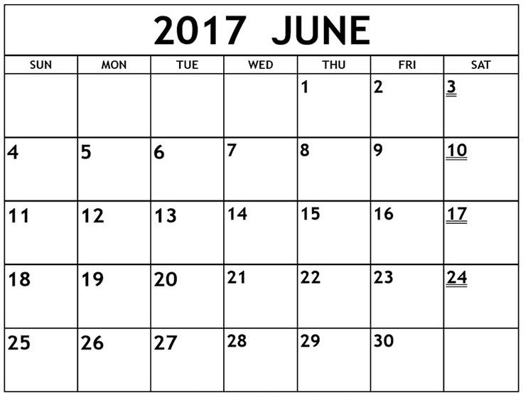 June 2017 Printable Calendar With Holidays USA