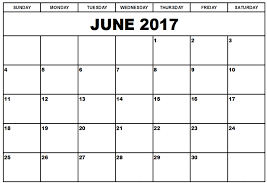Online June Calendar 2017 Printable