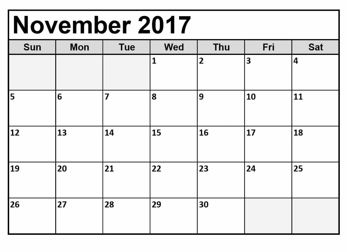 Calendar November 2017