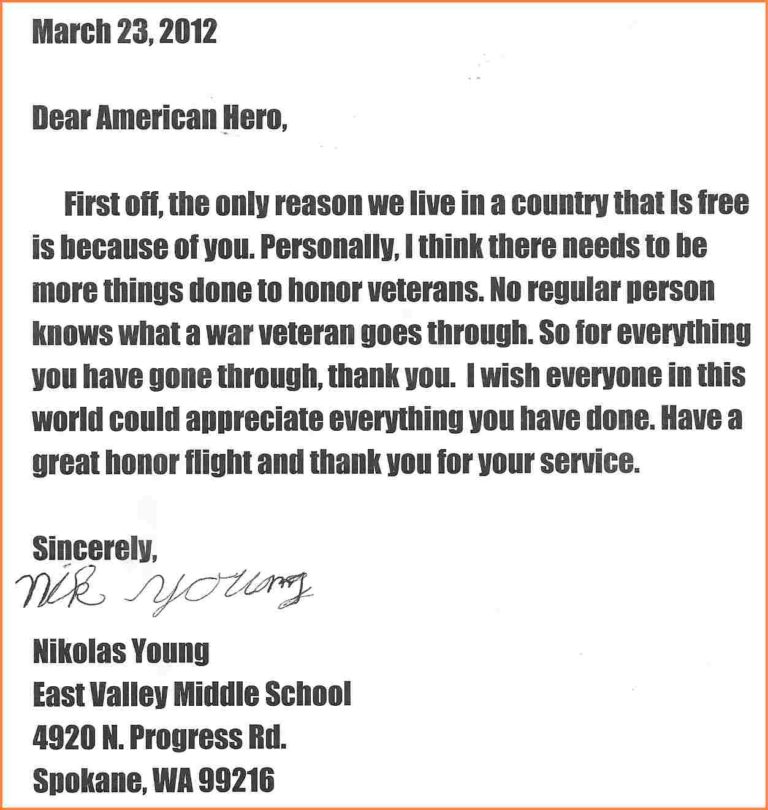 Veterans Day Letter Thank You to Veterans Oppidan Library